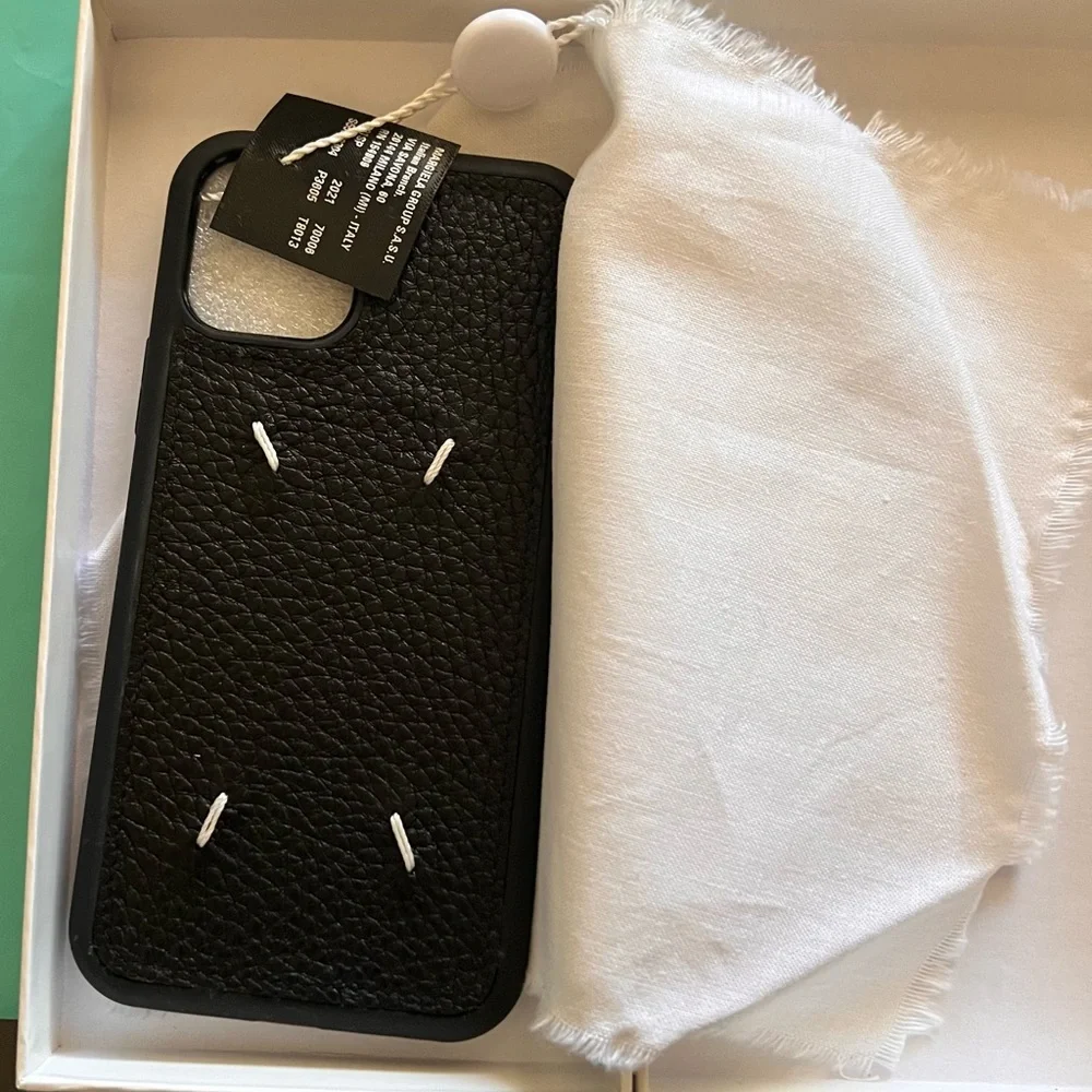 Maison Margiela Stitched Leather Phone Case for iPhone 12mini NWT